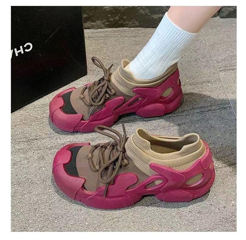 Women's Shoes High-end Versatile Casual Sports Shoes Dad Shoes Fly-woven Lightweight Breathable Fashion Sports Women's Shoes