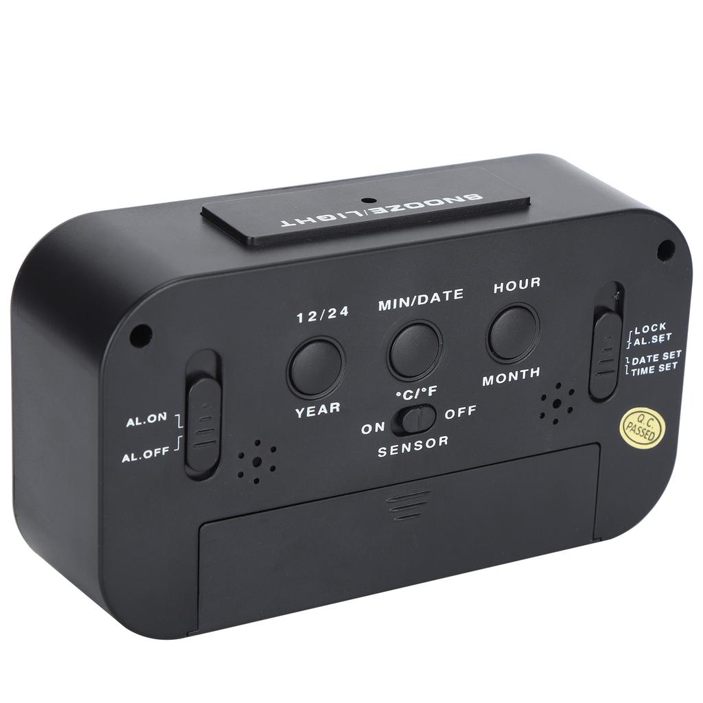 LCD Electronic Clock Large Screen Mute Smart Time Temperature Display Alarm Clock GHY‑501