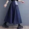 Hohe Taille Frühling Herbst lässig lockerer langer Damenrock