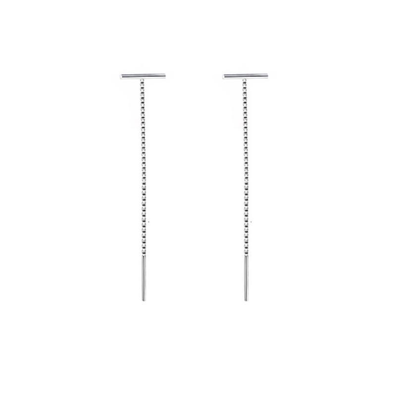 Mode Minimalistischen Lange Ohrring Silber Farbe Einfache Quaste Kette Aussage Ohrringe Frauen Korea Joker Ohr Linie Schmuck Geschenk