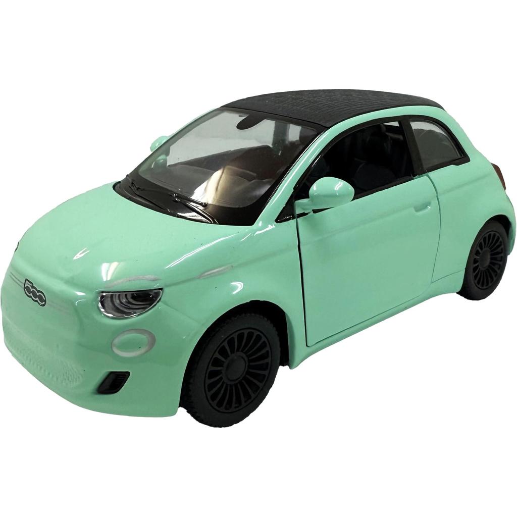 Масштаб Fiat 500e Kinsmart Литая модель Пастельно-зеленый 1/32 Автомобиль,