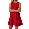 Women's Fashion Casual Sleeveless Round Neck Ruffle Dresses