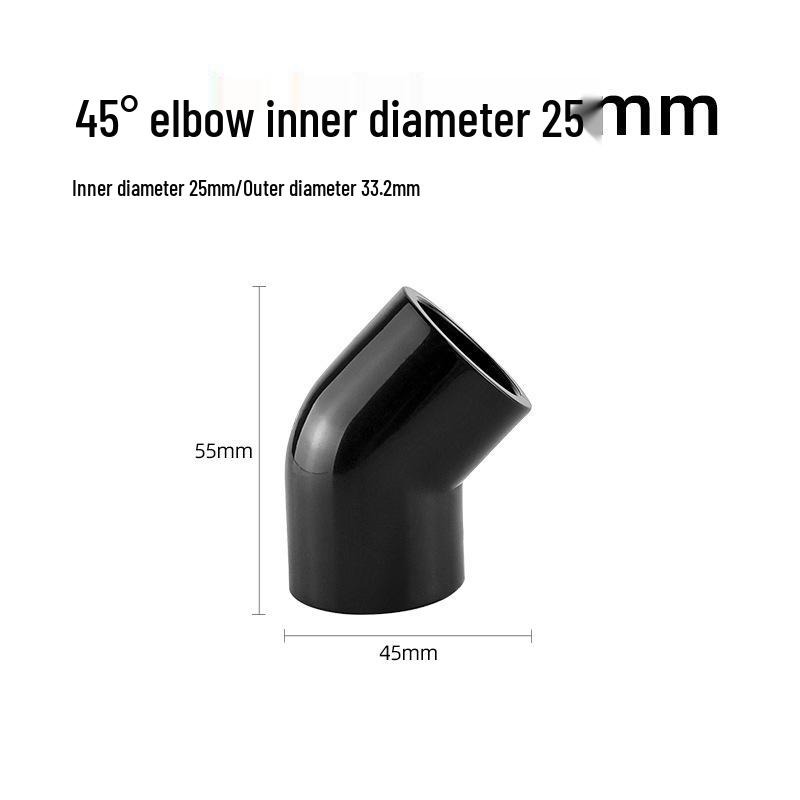 UPVC Fish Tank Plumbing Fittings: Hard Water Pipe Connector & Elbow Tee (Black)