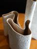 Ceramic Vase Fold Folding Art Flat Shape Handmade Ceramic Handicrafts Square Mouthpiece Home Decoration Accessories