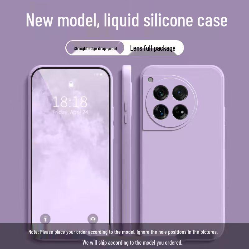 OnePlus Ace 3 Liquid Silicone Drop-proof Full Coverage Case - Solid Color, Skin-friendly Protective Cover