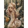 Girls and Bunny Deer Fairycore Wonderland Forest Animals Poster Canvas Painting Wall Art Pictures Girl Room Home Decor