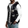 Men's Hooded Sleeveless Casual Zip-Up Sports Vest with Christmas Print Holiday Party Outfit