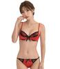 Smile Lala Red C65 Bra and Panties Sexy Lingerie for Girls and Padded Underwear with Sponge Pads for Armpit Lifting and Highly Adjustable Sweat Warm