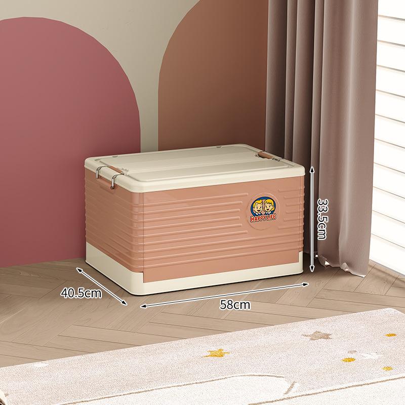Plastic Storage Box Folding Organization Boxes Living Room Large Capacity Acrylic Case Household Living Organization Furniture