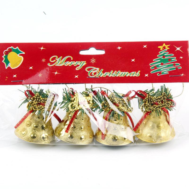 4.5cm Plastic Electroplated Christmas Tree Bell Pendant Decoration