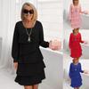 Women's Three-Tier Ruffle Hem Short Sleeve Dress