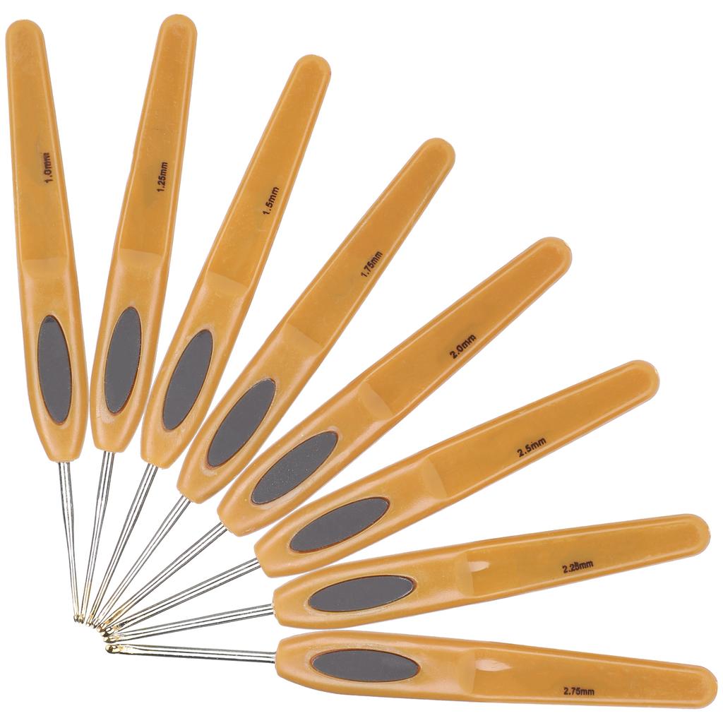 8Pcs Sewing Crochet Hook Kit Thread Ergonomic Soft Grip Handle Sweater Knitting Tools