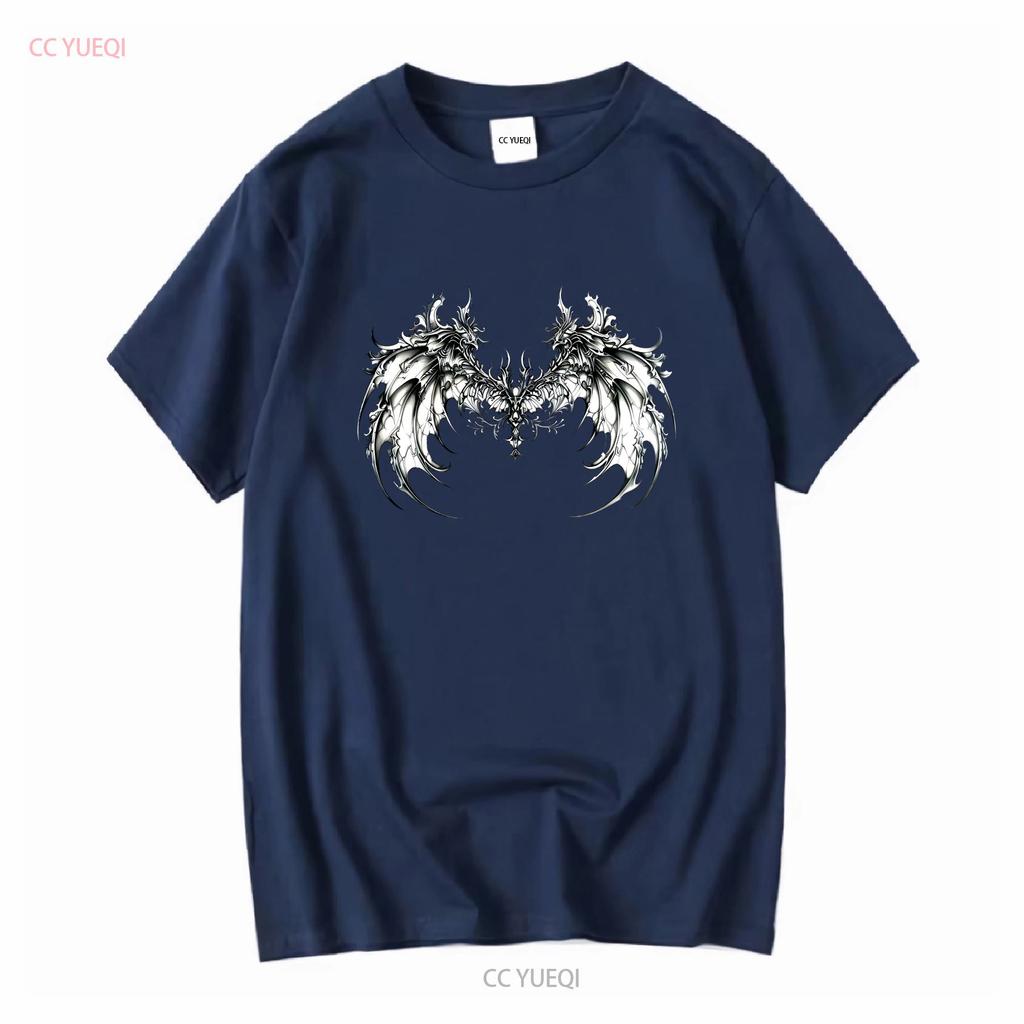 Cyber Sigil Angel Wings T Shirt Gothic Clothes Sigilism Goth Agel Y2K Grunge Trad Whimsigoth Long or Short Sleeves Vintage