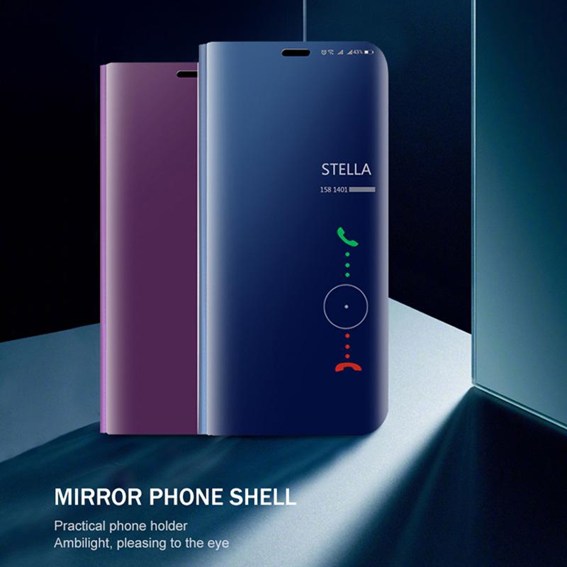 Custodia Flip Smart Mirror di lusso per Xiaomi Redmi Note 11 10 9 9s 8 8T 10s 11T Pro Max Plus 9A 9C Mi 9T Lite Poco X3 5G Cover Coque