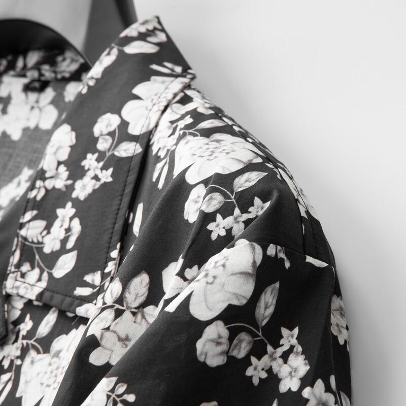 Chemise en coton Dibenze pour homme grande taille à manches courtes imprimée