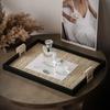 Handmade Leather Wooden Tray Light Luxury Jewelry Storage Desktop Ornament Model Room Home Ornament