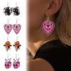 Gift for Halloween Lovers 1 Pair 2D Acrylic Earrings Women, Spooky Pumpkin Skull Trendy Cartoon Jewelry Black Cat Dangle Drop Earrings, Holiday Gifts
