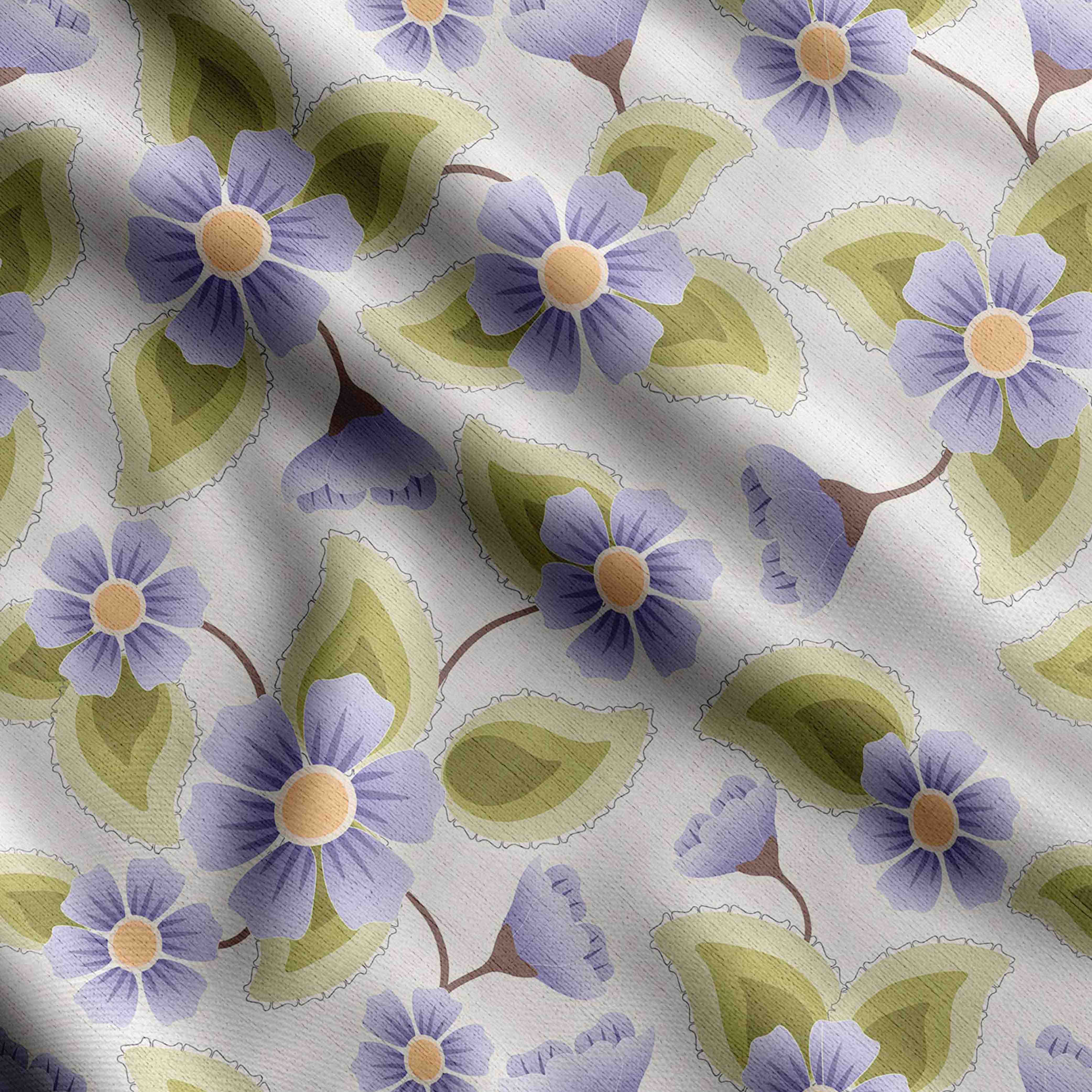 

Соймоі з квітковим принтом, бавовняна тканина для стьобання, що продається у дворі – шиття з бавовняної тканини середньої ваги шириною 42 дюйми 42 Inch Wide - Cotton Cambric Фіолетовий