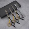 All-Steel Pet Grooming Scissors Set: Flat-Tooth & Curved Trimmers for Dog Hair Care.