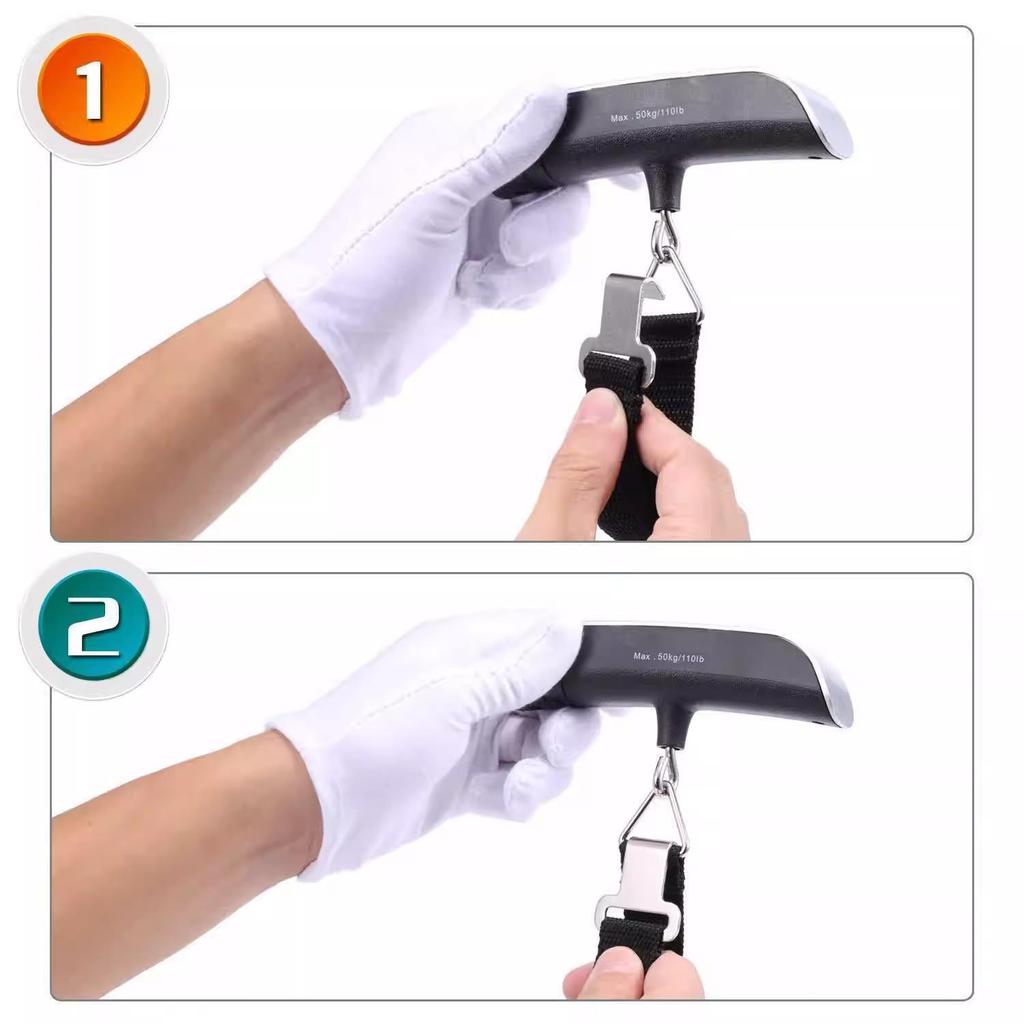 50KG Portable Electronic Luggage Scale with Hook and Thick Handle