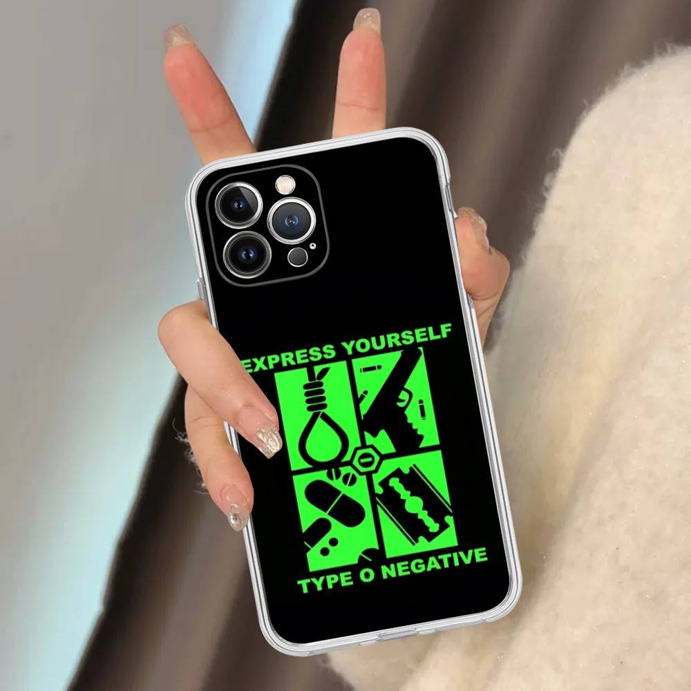 Rock Band T-Type O Negative Music For IPhone 17 16 15 14 13 12 Mini 11 Pro Max Transparent Case