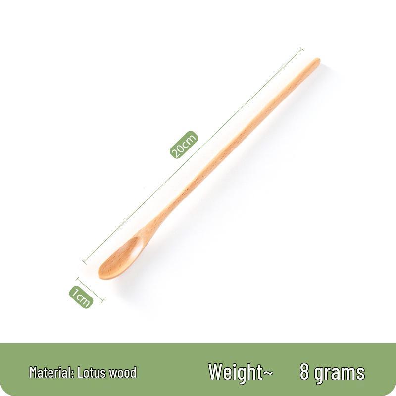 Long Handle Wooden Spoon - Japanese Korean Style for Seasoning, Honey, Stirring, and Coffee - Thin Handle Tableware.