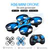 Mini Drone H36 con Luce Telecomando Nave Tre Modalità Quadricottero 2.4G Capovolte e Ruzzoli a 360° Elicottero UAV Rc Anello Protettivo a Copertura Totale