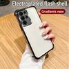 Gradient Glitter Plating Clear Phone Case For Samsung Galaxy S24 S23 S22 Plus Ultra S20FE S21FE Note 20 Ultra Shockproof Cover