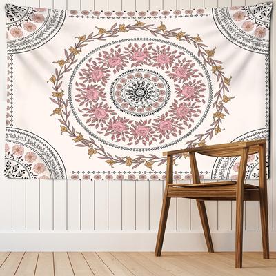 Różowe Kwiaty Mandala Gobelin Wiszący na Ścianie Estetyka Boho Hippie Sztuka Pokojowa Dekoracja Domu Tkanina Tło