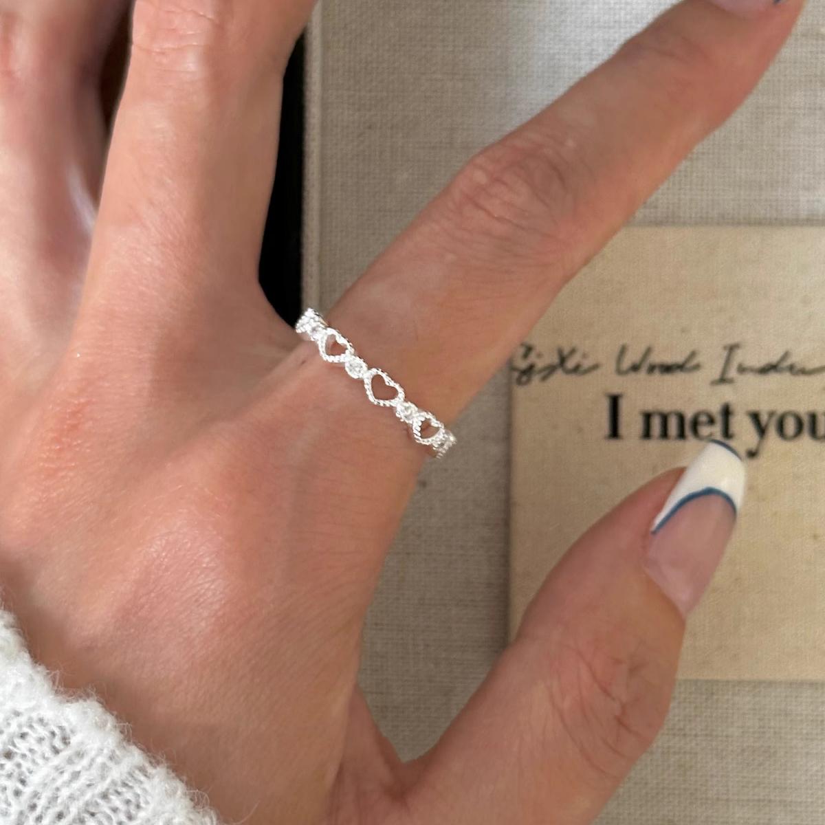 

Кольцо из стерлингового серебра с бантом и розовым бриллиантом Ins Niche Light Luxury Girly Sweet Pink Love Open Ring E262