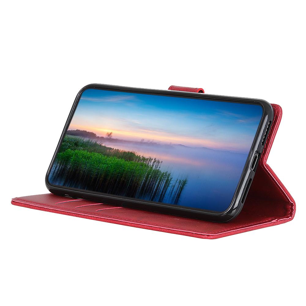 

For Xiaomi 14 Pro Case Cowhide Texture PU Leather Wallet Phone Cover Red