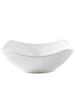 Microwaveable Pure White Ceramic Plate Set: Includes 4/6 Upturned Corner Bowls for Fruits, Soups, and Cold Dishes.