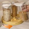 Dry Food Storage Containers Grain Dispenser 360° Rotating Organizer Rice for Beans Barley