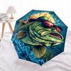 1 PC Automatic Folding Umbrella - Bass Fish Pattern, Portable & Foldable Design with 8 Ribs, Christmas Birthday Gifts