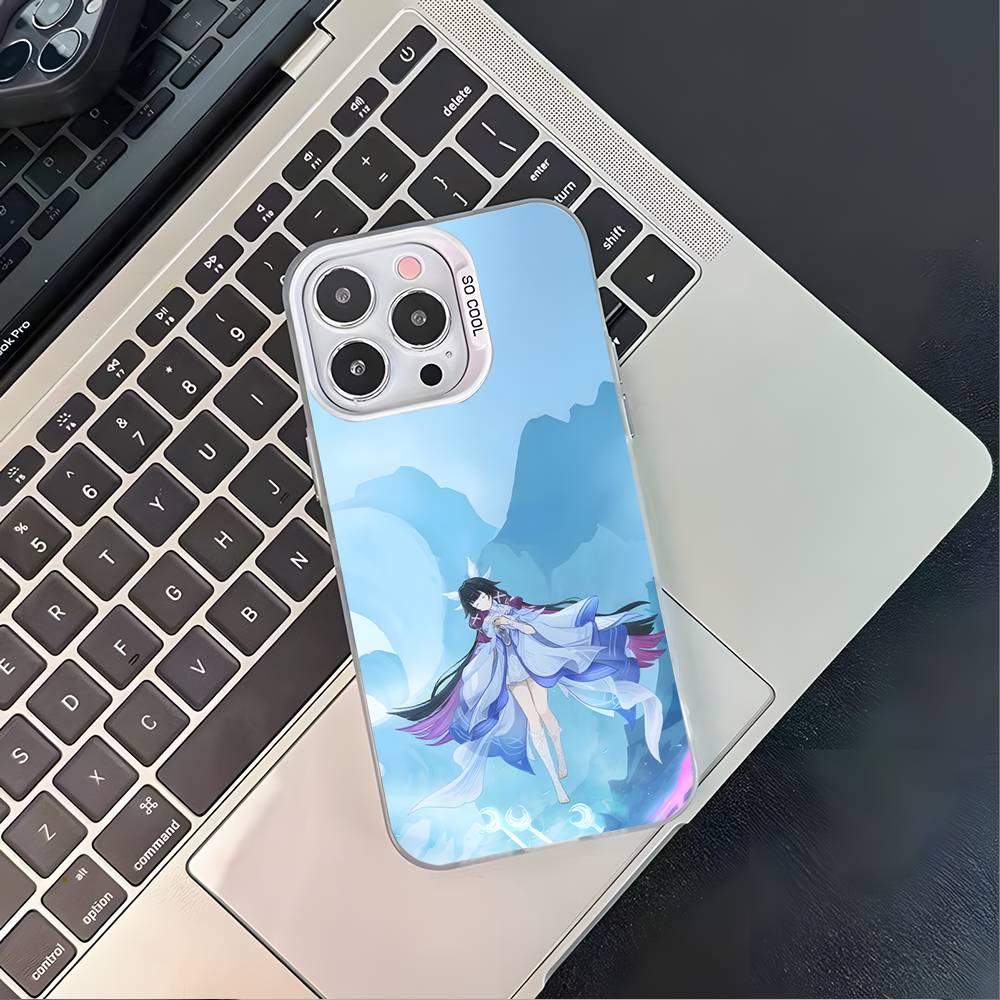 G-Genshin Impact Columbina Phone Case For iPhone 17,16,15,14,13,12,11,Pro,XS,Max,Plus,Mini,SE4,E White Matte Shockproof Cover