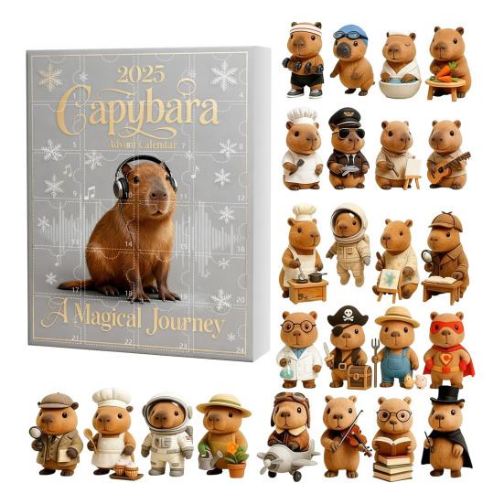 

Різдвяний підвіс у формі мультяшної капібари, прикраса, різдвяний календар зворотного відліку на 24 дні, святковий декор F