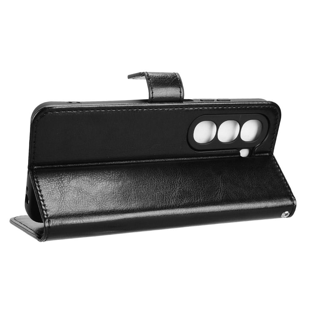 For Itel A95 5G Case Crazy Horse Texture PU Leather Phone Wallet Cover with Wrist Strap