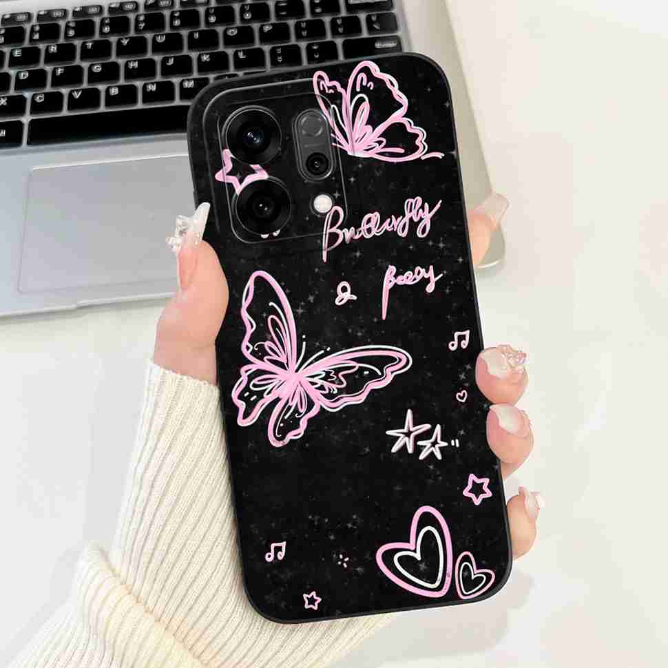 For Oppo Reno14 5G PLA110 Case Cute Rabbit Sunflower Soft Silicon Cover For Oppo Reno 14 CPH2737 6.59" Protective Cases Coque