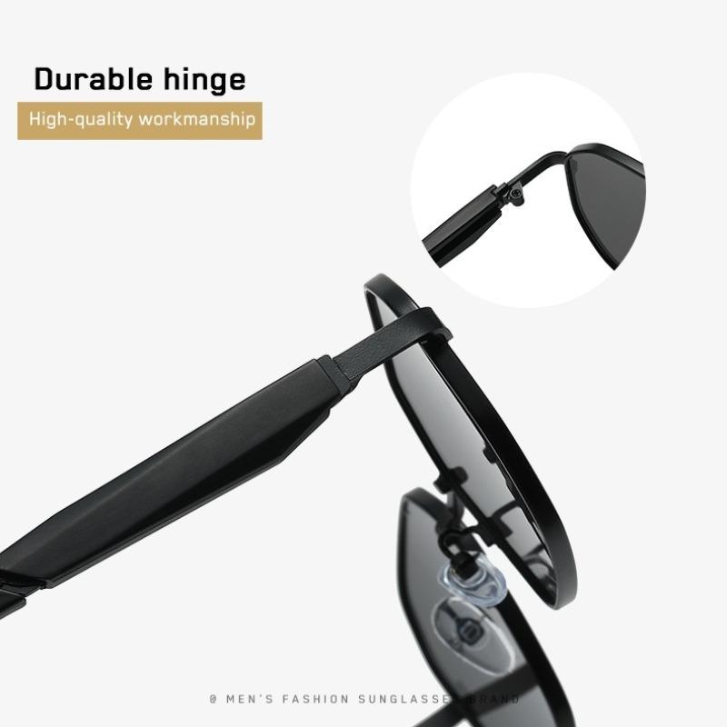 2026 Men Metal Polygonal Irregular Sunglasses, UV400 Classic Driving Shades, Sunscreen Eyewear for Outdoor Selfie