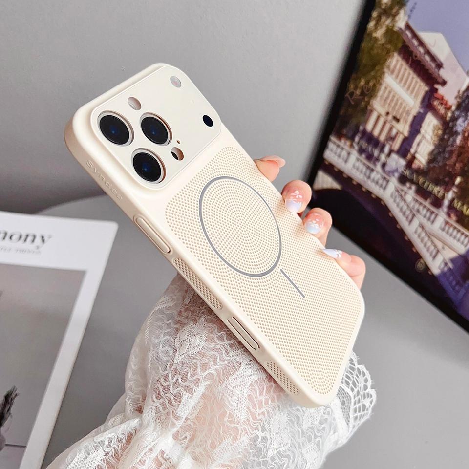 For Magsafe Heat Dissipation Phone Case for IPhone 17 Pro Max Air 13 12 14 15 16 Plus Magnetic Wireless Charger Protector Cover