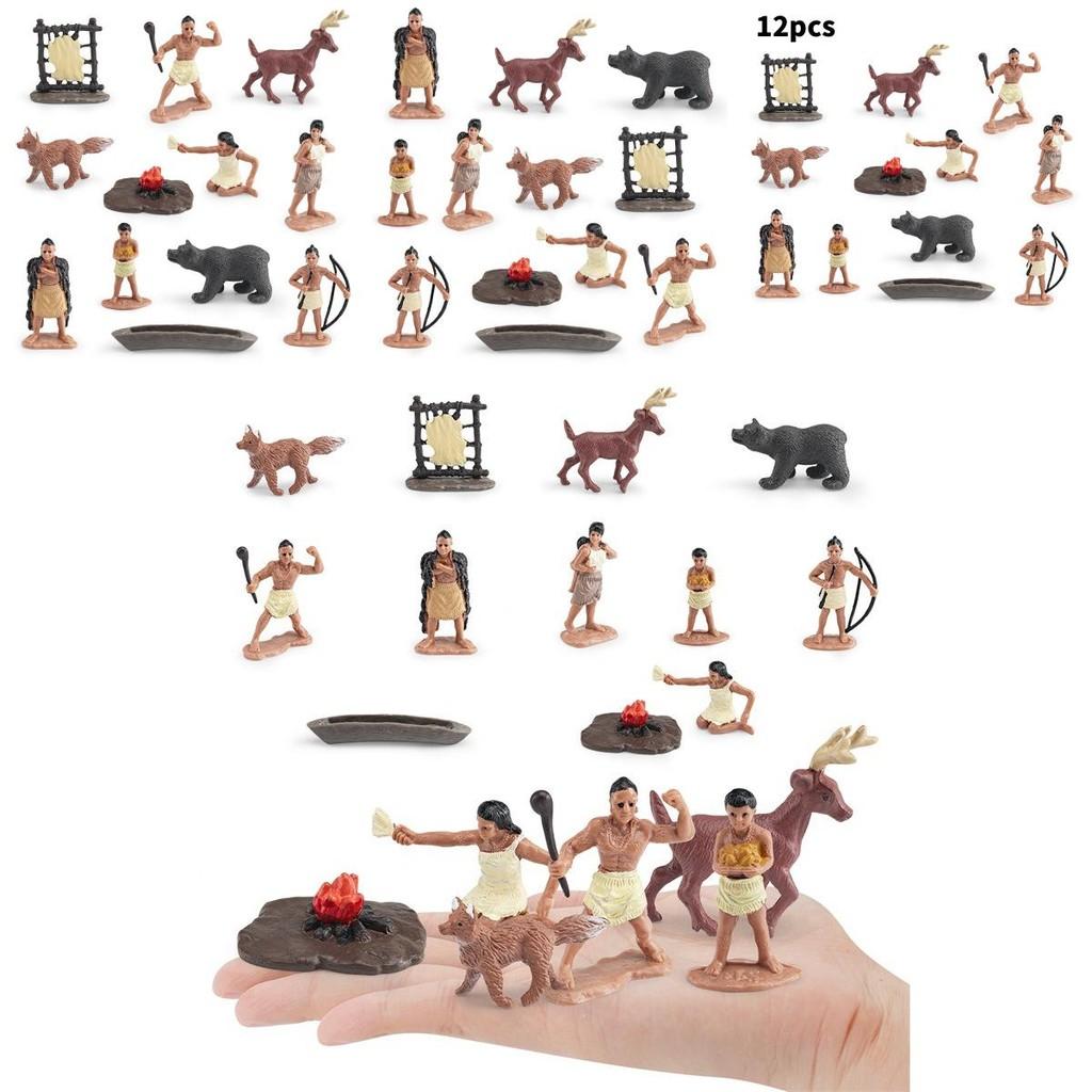 American Indians Figurine Model Set With Plastic Material For Educational Display And Collecting