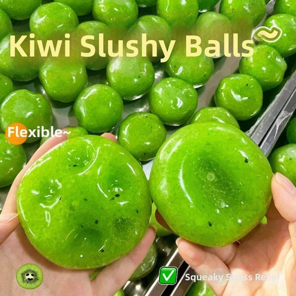Realistic Simulation Squishy Toy Soft Material Kiwi Fidget Toy Kiwi Smoothie Balls Handmade