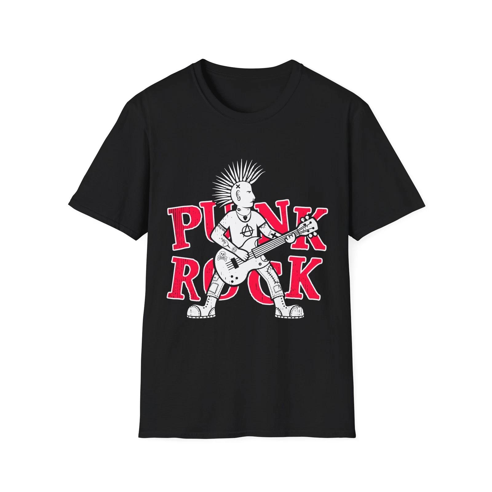 Punk Rock Guitarist T-Shirt, Punk Not Dead Tee, Regular Fit Music Top XL