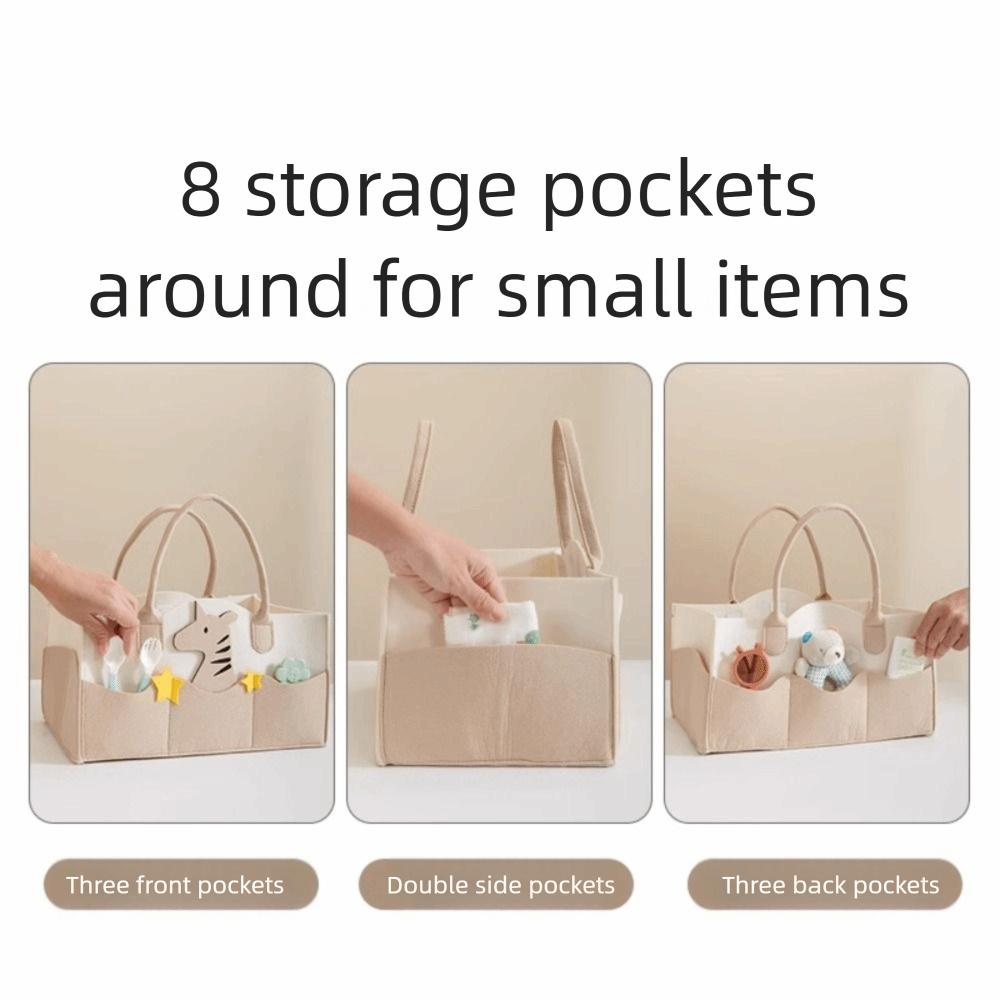 Felt Material Nursery Storage Bin Cartoon Print Baby Diaper Holder  Nursery Essentials