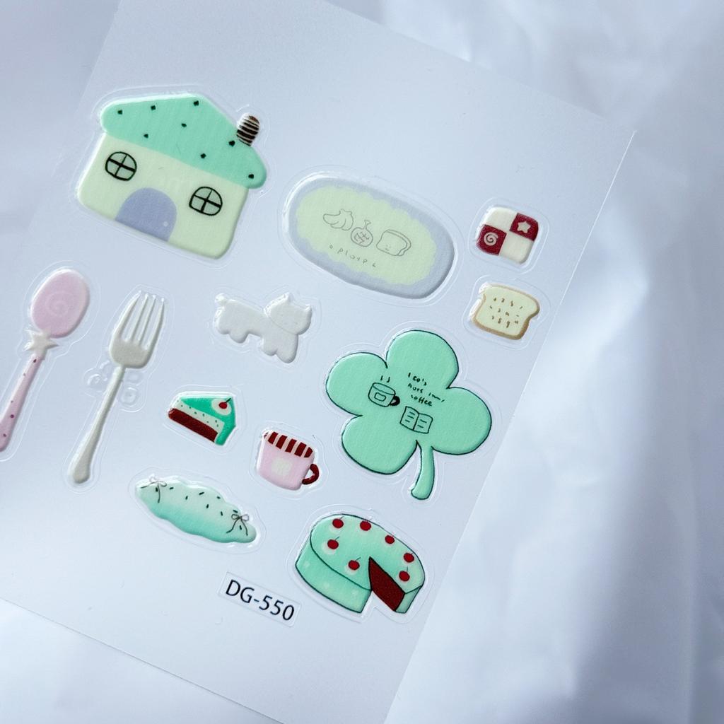 Girlish Cute Pink Fruit Ice Cream 3D Relief Stickers High-quality Epoxy Resin Jelly Decals for IPad Laptops Phone Case DIY Decor