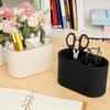 PU Leather Pen Holder 2 Compartment Multifunctional Remote Control Holder for Home School Office  Desk Stationery Organzier