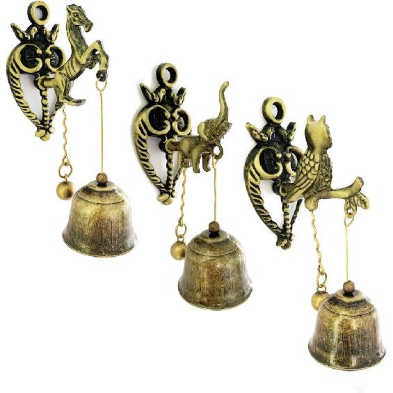 Vintage Metal Doorbell Retro/Classic Magnetic Wind Chimes Decoration for Shopkeepers, Wall Door Ornaments Indoor Outdoor, Owl