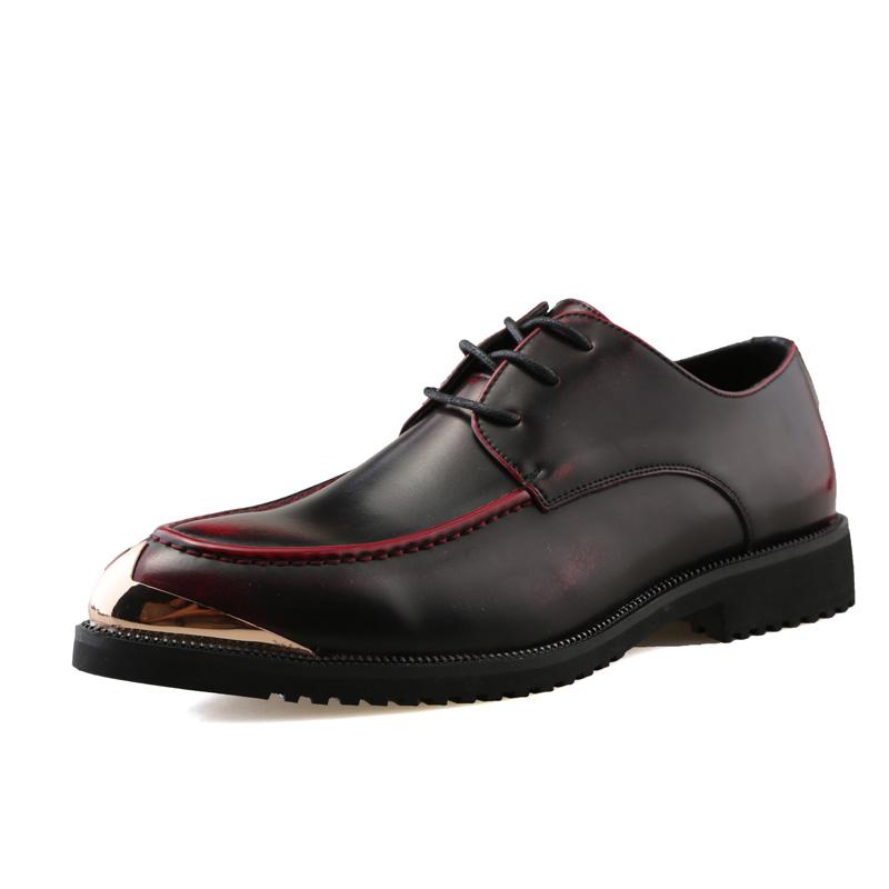 

Fashion 2025 Luxury Design Mens Leather Shoes High Quality Men s Shoes Fashion Oxford Wedding Men Dress Leather Gentleman Mens Shoes 43 красный