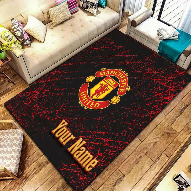 Manchester United F Custom Name Carpet Rug for Living Room Bedroom Home Sofa Decoration,Kids Play Non-slip Floor Mat