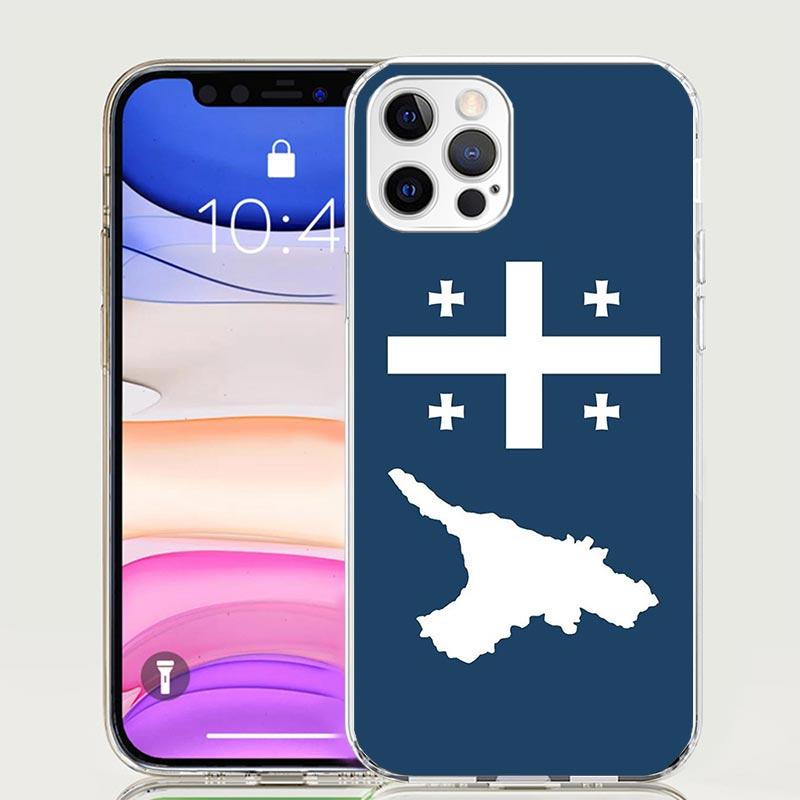 Etui na telefon z flagą Gruzji dla Apple iPhone 17 Air 16 15 Plus 14 + 13 Mini 12 11 Pro Max 7 8 SE 16Max Miękkie etui Coque 17 Air